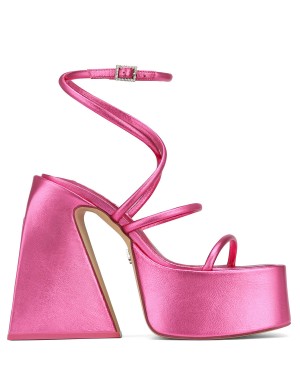 Sandali con Tacco Naked Wolfe Angel Metallic Donna Rosa | NYJ4659FK