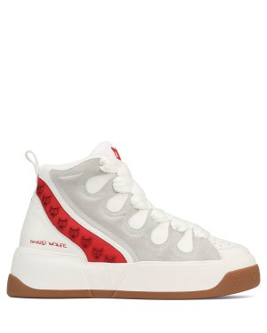 Sneakers Naked Wolfe King Pelle Uomo Bianche Rosse | UAU3982EI