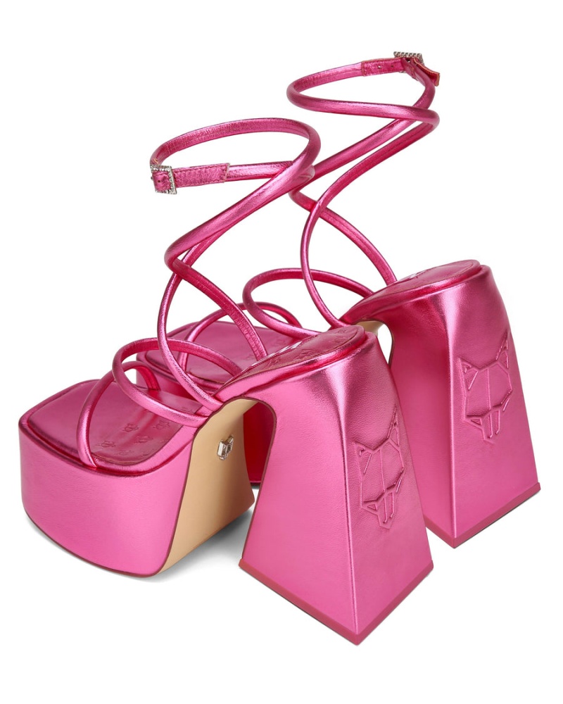 Sandali con Tacco Naked Wolfe Angel Metallic Donna Rosa | NYJ4659FK