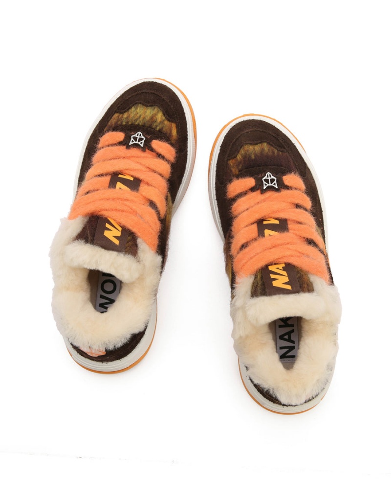 Sneakers Naked Wolfe Crash Hairy Cow Scamosciate Lana Vergine Donna Arancioni | WQP6380LH