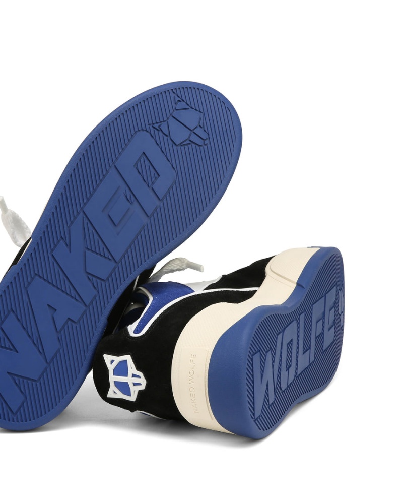 Sneakers Naked Wolfe Kash Nabuk Pelle Uomo Blu Nere Bianche | PNE3556JU