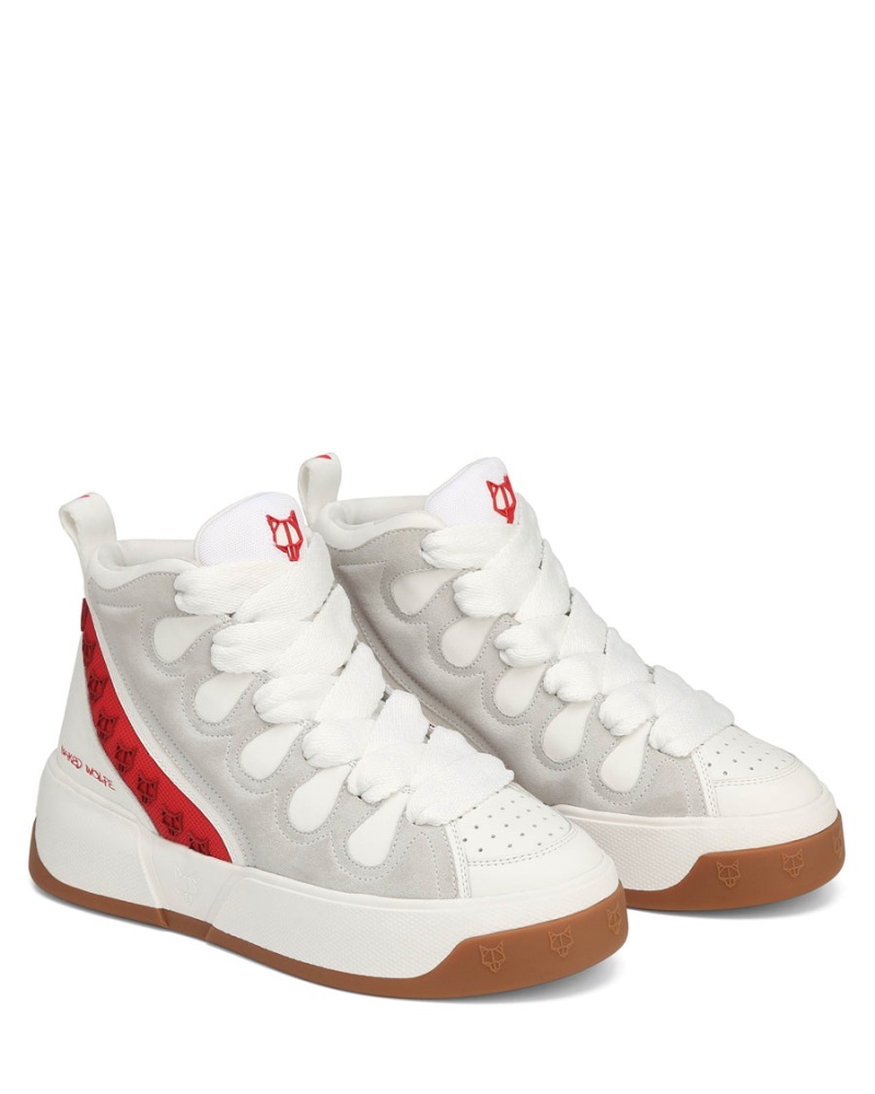 Sneakers Naked Wolfe King Pelle Uomo Bianche Rosse | UAU3982EI