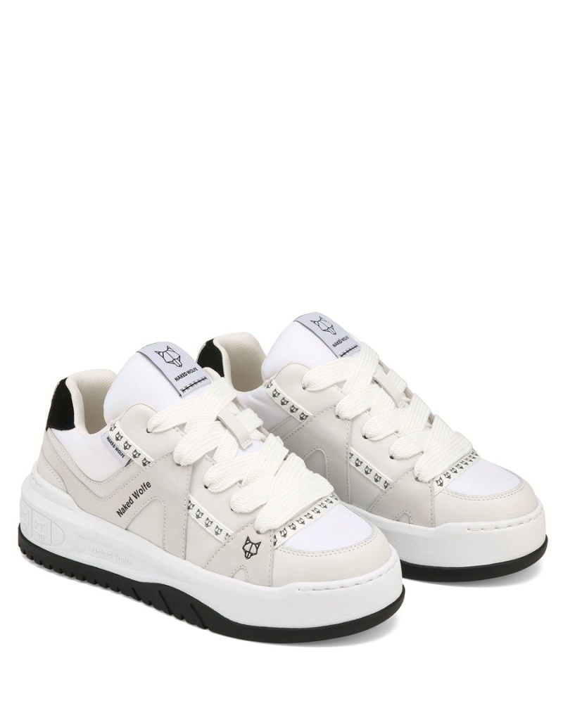 Sneakers Naked Wolfe Skating Scamosciate Donna Bianche Grigie | XYW3490IB