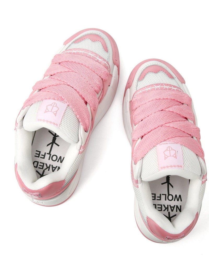 Sneakers Naked Wolfe Slider Baby Donna Rosa Bianche | BAY715UN