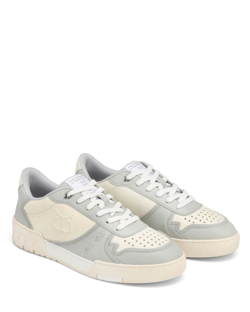 Sneakers Naked Wolfe Transmission Pelle Uomo Grigie Bianche | DOL779OR