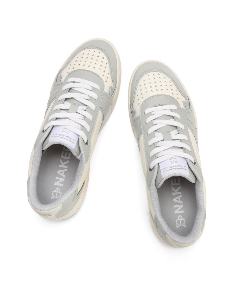 Sneakers Naked Wolfe Transmission Pelle Uomo Grigie Bianche | DOL779OR